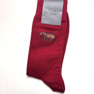 J.Crew Men's Bear Theme Graphic Design Trouser Socks OS